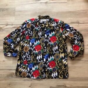 VINTAGE!! Carroll Reed Floral Blouse